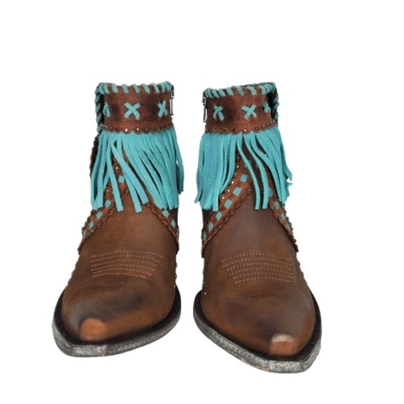 Old Gringo Ivanna 7" Fringe Leather Western Cowboy Boots - Picture 3 of 9